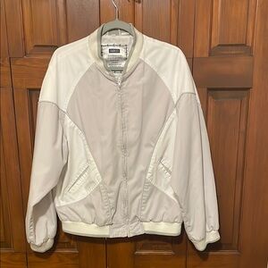 Gabicci Men’s Vintage Bomber Jacket Size M. White & Gray. Excellent Condition.